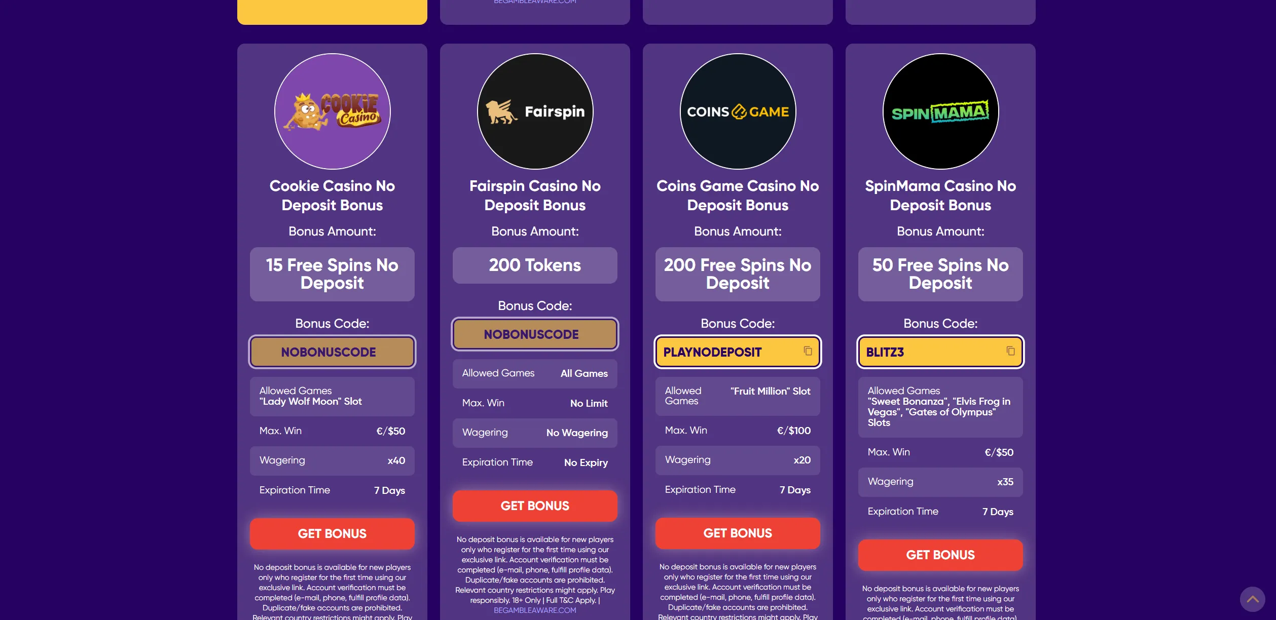 Screenshot of Playnodeposit.com - Top No Deposit Bonus Casinos in Czechia | PlayNoDeposit